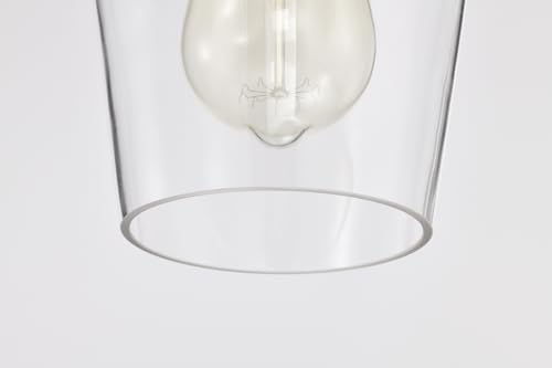 Edvivi 1-Light Kitchen Pendant Light with Clear Wine Glass Shade, Adjustable Cord Modern Hanging Ceiling Mini Lighting Fixture for Kitchen Island, Sink, Black and Antique Brass Finish, 5.25 in. by Edvivi - Image 7