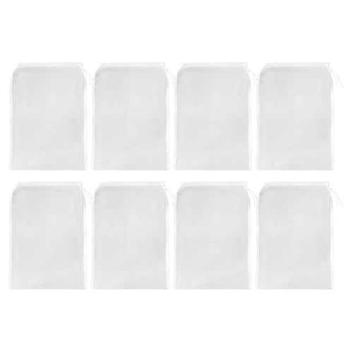 HOODANCOS Bolsas Filtrantes Reutilizables para Cocina 8 Pcs 20X30 CM de Malla Fina de Nailon Filtros para Leche Vegetal Yogur y Frutos Secos Ideales para Colar Jugos Vino y Bebidas