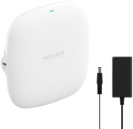 NETGEAR Wireless Access Point (WAX210PA) - WiFi 6 Dual-Band AX1800 Speed | 1 x 1G Ethernet PoE Port | Up to 128 Devices | 802.11ax | WPA3 | Compact Size | Up to 4 SSID Networks | with Power Adapter