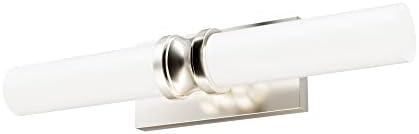 Hunter - Lenlock 2-Light Brushed Nickel, Medium Size Vanity Light, Dimmable, Modern Style, for Bedrooms, Kitchens, Foyers, Bathrooms - 19922