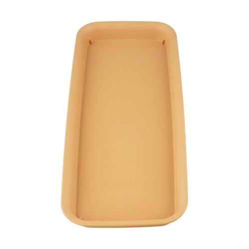 Soucoupe rectangulaire en résine pour intérieur et extérieur - Fond épais - Solution de drainage efficace - Protection du sol - Utilisation polyvalente (marron, L)