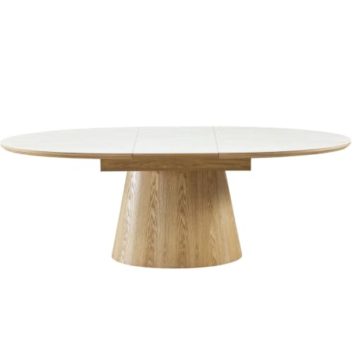 HOMIFAB Ora — ovale extensible 170 → 220 cm, pied central conique - table à manger