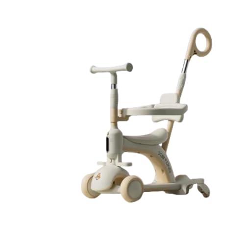 WXQベビーカー 6-in-1 子供用三輪車 ベビーカー 三輪車 押し棒付き 幼児用乗用玩具 コンパクト 新型 便利 幼児用 キッズバイク プレゼント おもちゃ お祝い ギフト (コーヒー色,ネイキッドバイク+手押し棒)