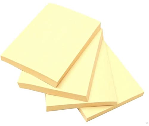 ODDY Notas adhesivas, 3 x 5 pulgadas, notas adhesivas de color amarillo pastel (paquete de 4, 400 hojas) 2 unidades de poder pegado