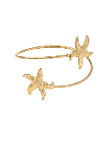 MakeMeChic Womens Bracelets Arm Cuff Upper Arm Flower Gold Bangles Jewelry