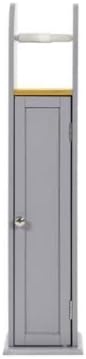 Free Standing Wooden Toilet Paper Holder Bathroom Cabinet Tissue Storage - Grey