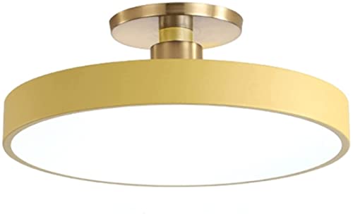 Luminaires de plafond design jaune en acrylique et suspension anneau Led