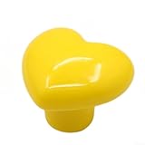 Stilvoller Keramik-Schubladenknauf in Herzform mit Kupferakzent und ohne Bohren Montagemöglichkeit für moderne Küchenumgestaltung (gelb)