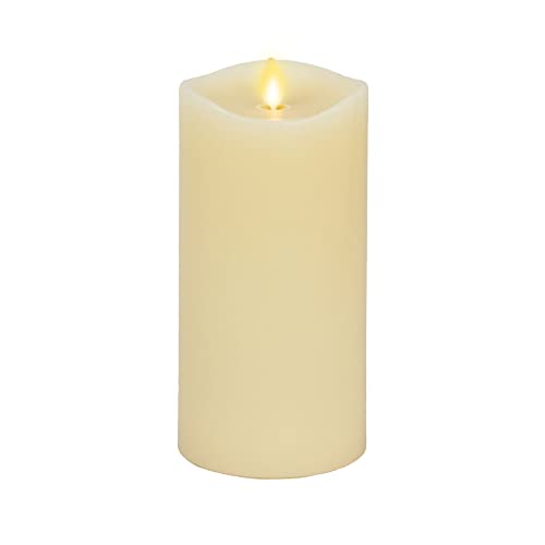 Matchless Candle Co. Vela LED con Llama en Movimiento Borde derretido Acabado Suave Cera Real Sin Perfume, Funciona con Pilas (2 AA) 150 Horas de Tiempo- Marfil Perlado (3,5" x 7,5") Cover
