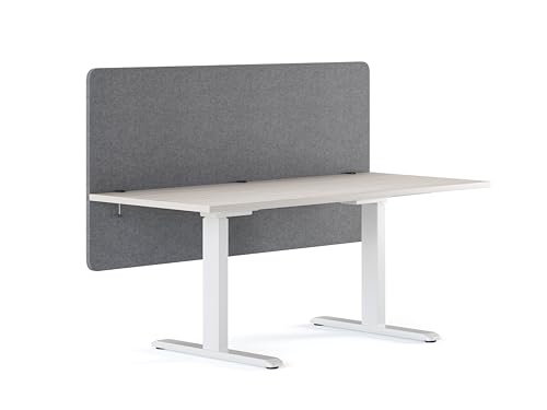 RICOO Akustik Trennwand für Schreibtisch 160 x 80 x 2,3 cm Sichtschutz ZAP1680-G Filz Grau Büro Home Office Pinnwand Schallschutz Raumtrenner Tischtrennwand mit Klemmen Schalldämmung
