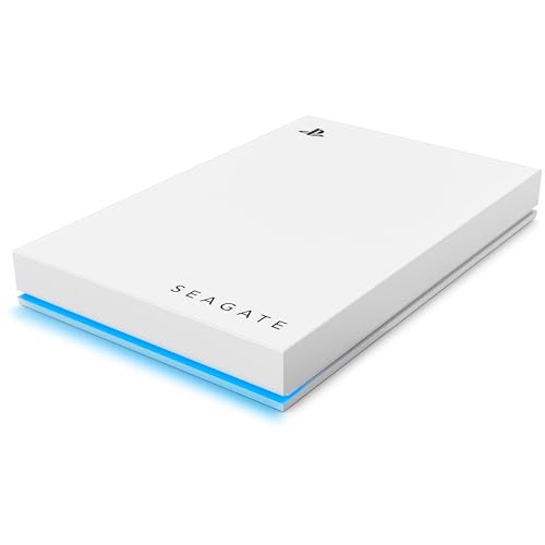 Image of Seagate Game Drive PS4 /PS5, 5TB, Portable External Hard Drive, 2.5 Inch, USB 3.0, White, LED Blue, Plug and Play, Model No.: STLV5000200