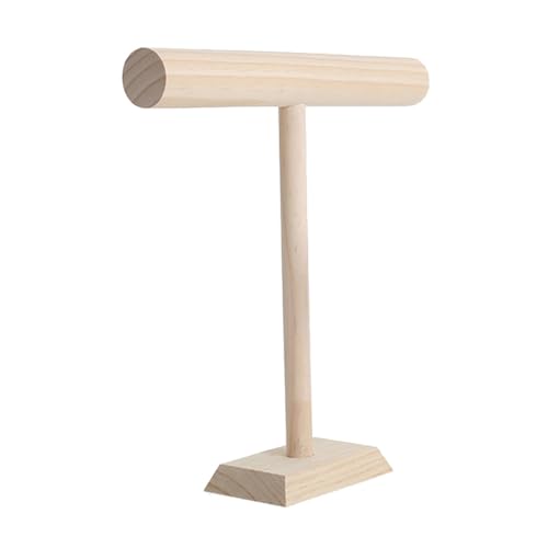 LALAFINA Expositor de Pulseras y Collares de Madera Forma T Alto 31 Cm, Organizador de Joyas para Almacenamiento y Exhibición, Soporte Multifunción para Cuelga Pulseras y Porta Collares
