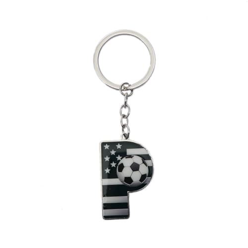 Bag Charms Initial A-Z Letter Keychain Bag Charm Soccer Keychain for Handbags Sports Bag