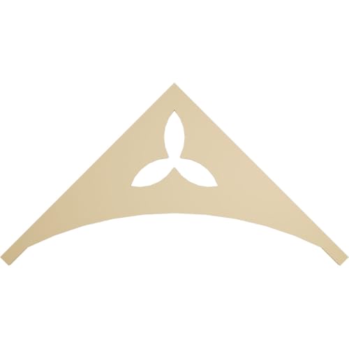 Ekena Millwork GPP060X030X100NAP Naple Architectural Grade PVC Gable Pediments, 60"W x 30"H x 1"P (12/12) Pitch