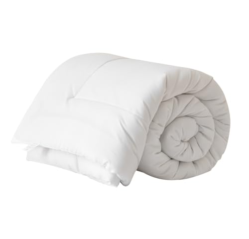 Good Nite Juego de edredón Doble de 15 TOG, edredón cálido de Invierno, Doble Suave poliéster de Fibra Hueca, Ropa de Cama Blanca con Lazos en Las Esquinas, Lavable a máquina (Blanco, 15 TOG, 200 x