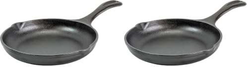 Image of Lodge 8 inch Cast Iron Skillet - Chef Collection - Perfect Sear - Ergonomic Handles - Superior Heat Retention - Cast Iron Cookware & Skillet (Pack of 2)