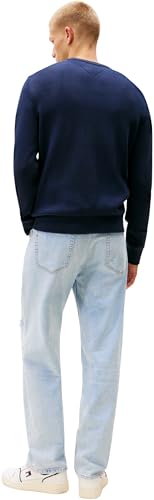 Tommy Jeans Pull Homme Sweater Slim Fit, Bleu (Dark Night Navy), XS