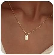 Initial Necklace for Women Gold Plated Dainty Letter Necklace with Initials A-Z Pendant Tiny Cute Name Necklaces Initial Jewelry Trendy