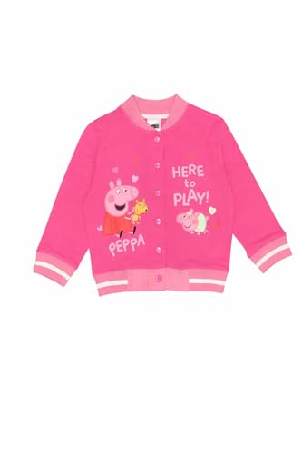 Peppa Pig Girls Varsity Jackets for Kids Featuring and Baby Evie, Pink, Age 3-4 Years