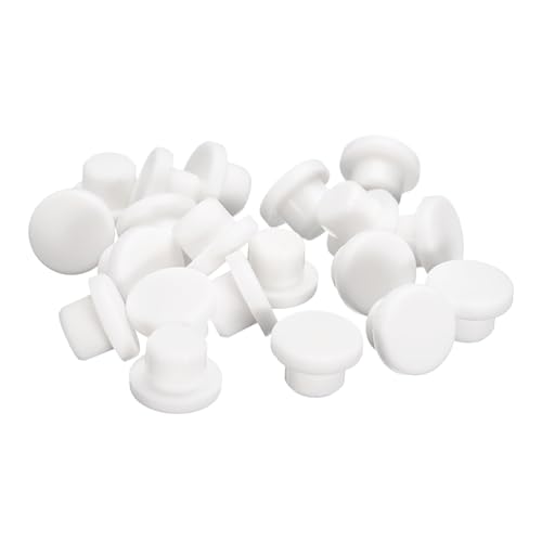 Image of uxcell 20 Pieces White Rubber Stopper, S14 Waterproof Plug Holes for 14mm / 0.55 inch Hole