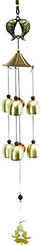 Carillon éolien rétro en cuivre à 6 cloches pour déco de jardin