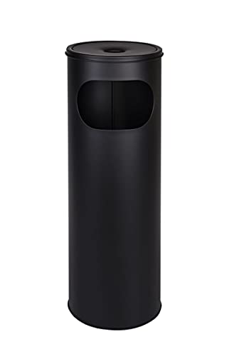 METLEX, Stehender Aschenbecher-Zigaretten-Behälter im Freien rostfreier Stahl, schwarz - MX9160 Cover