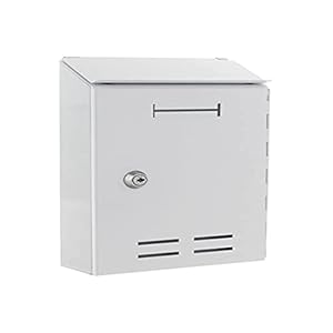 Rottner Brievenbus, standaard I, plaatstaal, wit, kijkvenster, naamplaatje, DUO-brievenbus, twee inworpen