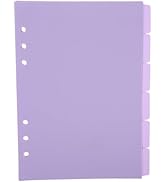 Plastic Binder Dividers 8pcs Binder Dividers Purple Tab Dividers for 6 Ring Binder A5 Paper Binde...