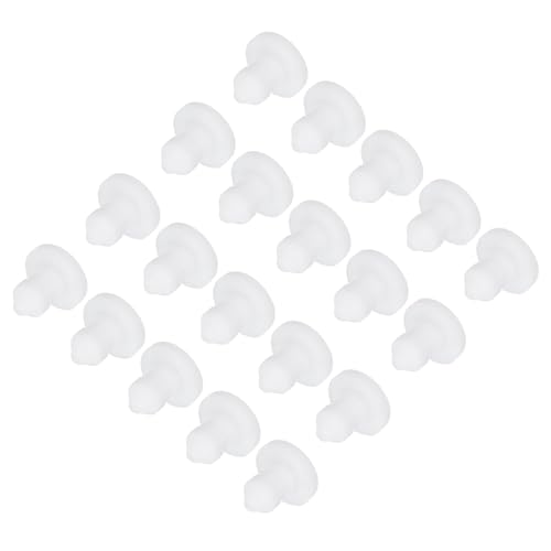 Image of MECCANIXITY Silicone Snap in Locking Hole Plugs Rubber Panel Seal Cover Flush Type Panel Round for Kitchen Rubber Bulkheads Waterproof Sealing Plugs 3.5mm /0.14 Inch Diameter White,Pack of 20