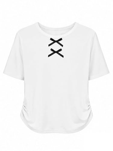 Image of Girls' Graphic Tees Summer Cute Tops Casual Short Sleeve Crew Neck T Shirts