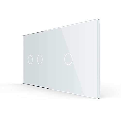 LIVOLO VL-C7-C1/C2-11-A, cornice in vetro bianco, per interruttore della luce touch touch e interruttore seriale