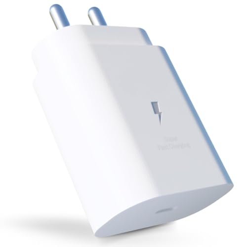 Image of HANYCONY 25W Type-C Super Fast Charging Adapter | for Samsung Galaxy S A M F Series - S23 S22 S21 21 FE S20 M14 M34 M54 M53 M33 A34 (No Cable) | Original Rapid Charging (Black)