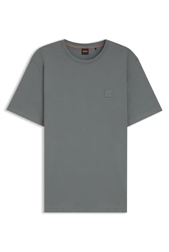 BOSS Mens Tales Logo-Patch T-Shirt in Cotton Jersey