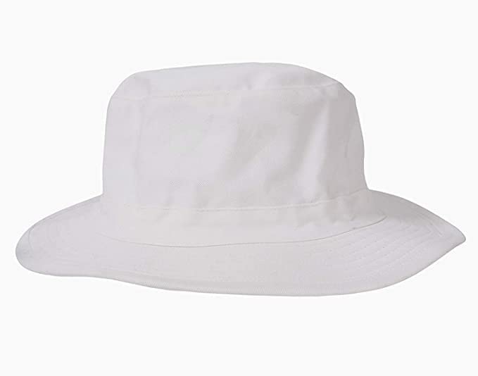 PrimeBox Cotton Classic Packable Beach Outdoor Fishing Bucket Sun Hat for Men Women Adult Boys Teen Round Big Wide Brim Floppy Summer Sun Protection Pack of 1pcs Black Hat (White Cricket A12) 2