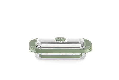 Lékué Estuche de vapor de vidrio transparente, 2 personas, 750 ml