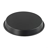 Bandeja de horno de microondas antiadherente de acero al carbono de forma redonda para pizza, carne, pescado, pollo, cocina, fácil limpieza y (C)