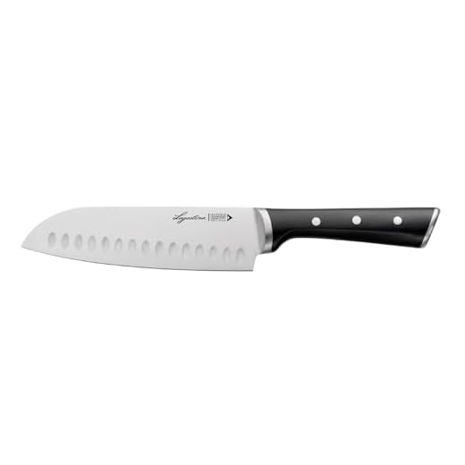 Lagostina Iceforce, Coltello Santoku 18 cm in Accaio Inox con Lama Raffreddata, Coltello da Cucina Ideale per Tagliare il Pesce, Resistente alla Corrosione