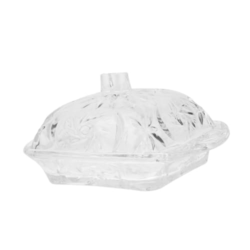 GREENADSCAPE Caja plato de mantequilla tapa de mantequilla manteca corporal calentador de mantequilla mantequillas mantequilla salada contenedor de queso encargado del queso Vidrio Transparent