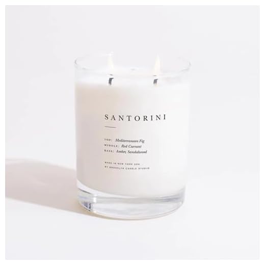 Brooklyn Candle Studio Santorini Escapist Candle | Luxury Scented Candle, Vegan Soy Wax, Hand Poured in The USA | 70 Hour Slow Burn Time | 13 oz