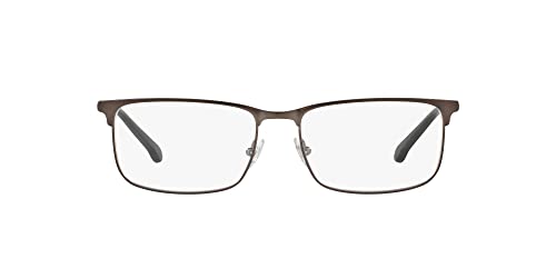 Brooks Brothers Men's BB1046 Rectangular Prescription Eyewear Frames, Gunmetal/Demo Lens, 55 mm
