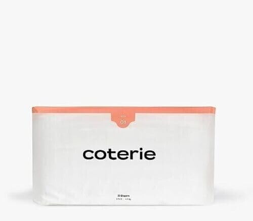 Image of The Coterie-Diapers Size 1 (8-12 lbs) 4-6kg, 1 Pack, 33 Counts