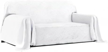 Miniatura 8 de PureFit - Funda geométrica de jacquard para sofá, funda decorativa suave y lavable para sofá de 3 cojines, funda con borlas, protector de muebles