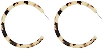 Amazon Brand HIKARO Leopard Big Round Acrylic Earrings Vintage Semicircle Hoop Earring for Women Girl Gifts Present Valentines Birthday Anniversary Mothers Day Christmas