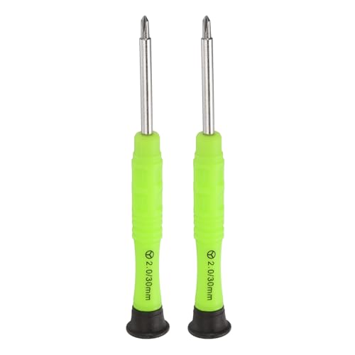sourcing map 2pcs 2mm Y-Type Mini Screwdriver 3mm Y Style Head 87mm Length for Small Appliances Repairs, Yellow Green