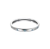 SHINYSO 925 Sterling Silver Ring Engagement Wedding Band with Blue Turquoise Stackable Rings for Her Size 6