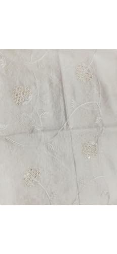 Image of LKC WOMEN'S SEQUENCE EMBROIDERED SELFDESIGN SOFT COTTON CHANDERI DUPATTA