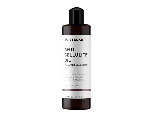 Suisse Lab - OLIO ANTICELLULITE PROFESSIONALE - Contrasta e previene Cellulite e Smagliature con Effetto Rassodante e Snellente Intensivo - Risultati Immediati - 100% Naturale - Made in Italy - 200ml