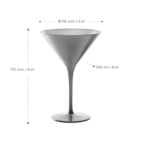 Stölzle Lausitz Elements Cocktailgläser Silber Kristallglas 240 ml, 6er-Set – Ansicht 2