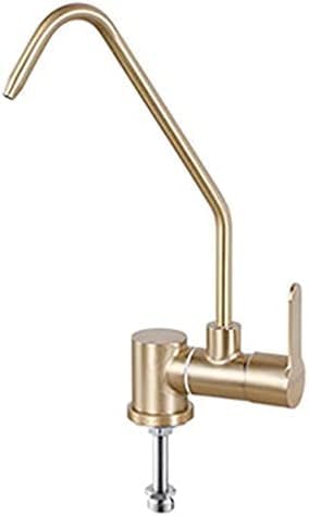 Brushed Gold Kitchen Faucet 360° Swivel Drinking Water Filter Compatible with All Water Filtration & Reverse Osmosis Systems Premium Quality Tap for Home Use