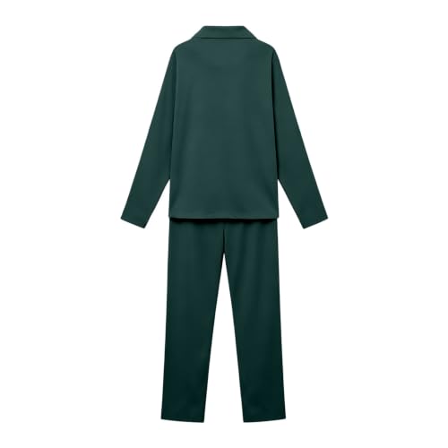 Mens Pajama Set Long Sleeve Button Down Notch Collar Nightwear Sleep Set - image 6